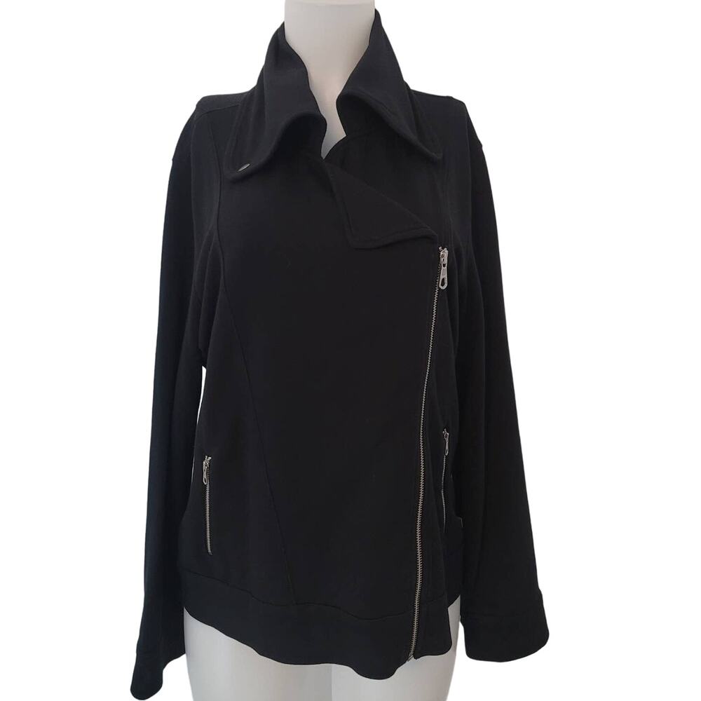 Zenergy by Chico's Winter Athletic Black Motto Women's Jacket 2/M/12